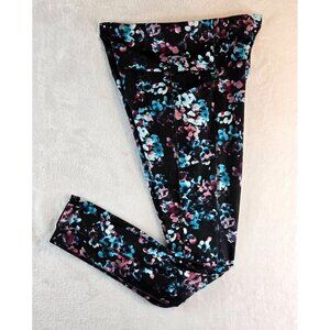Active Wear Womens Leggins Pants Avia Core Performance S (4-6) Black Floral